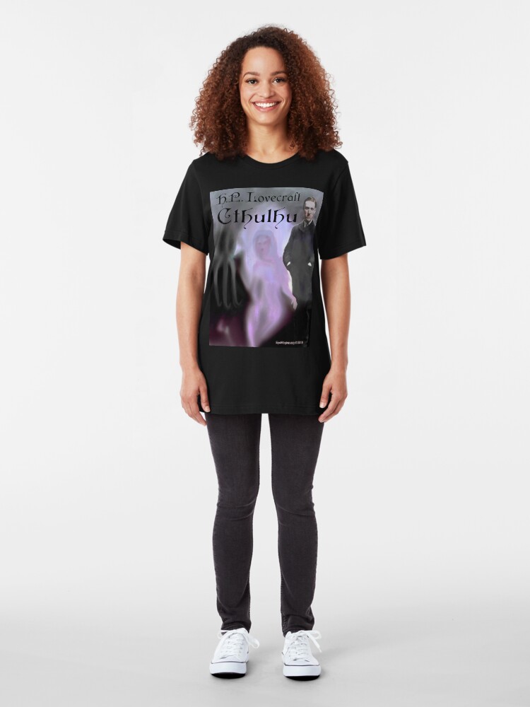 Alternate view of H.P. Lovecraft Cthulhu Slim Fit T-Shirt
