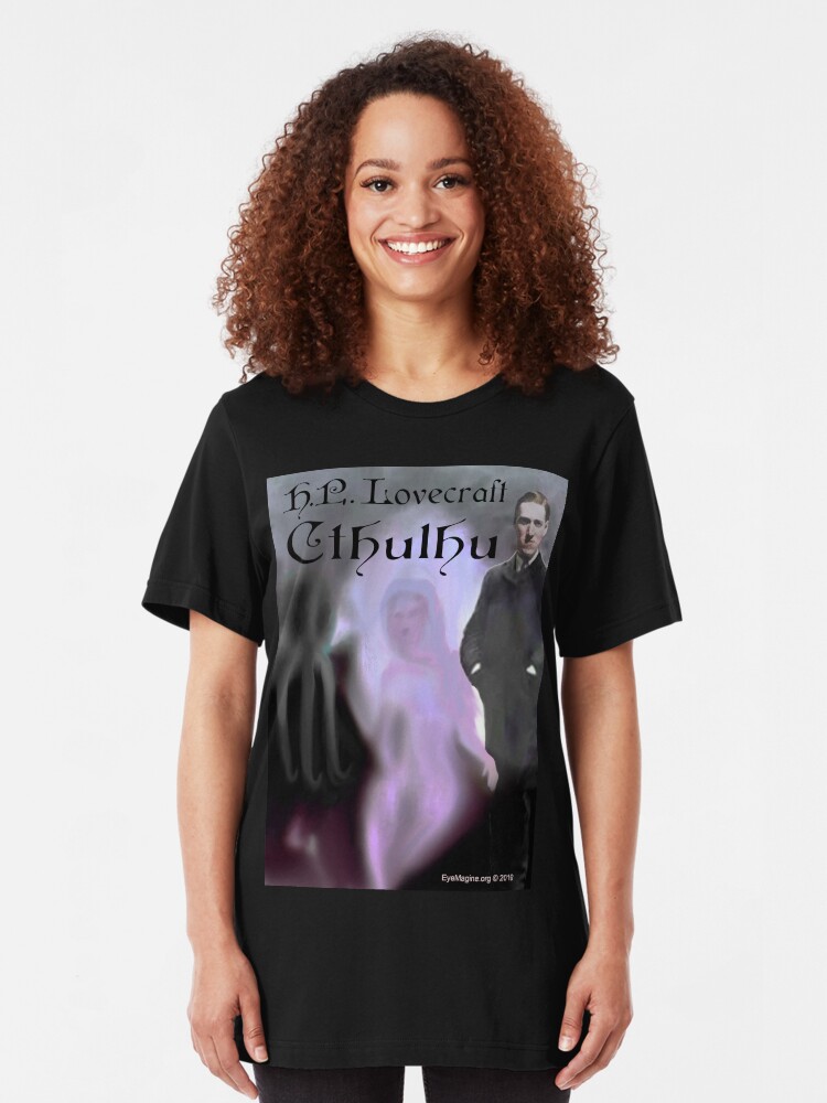 Alternate view of H.P. Lovecraft Cthulhu Slim Fit T-Shirt