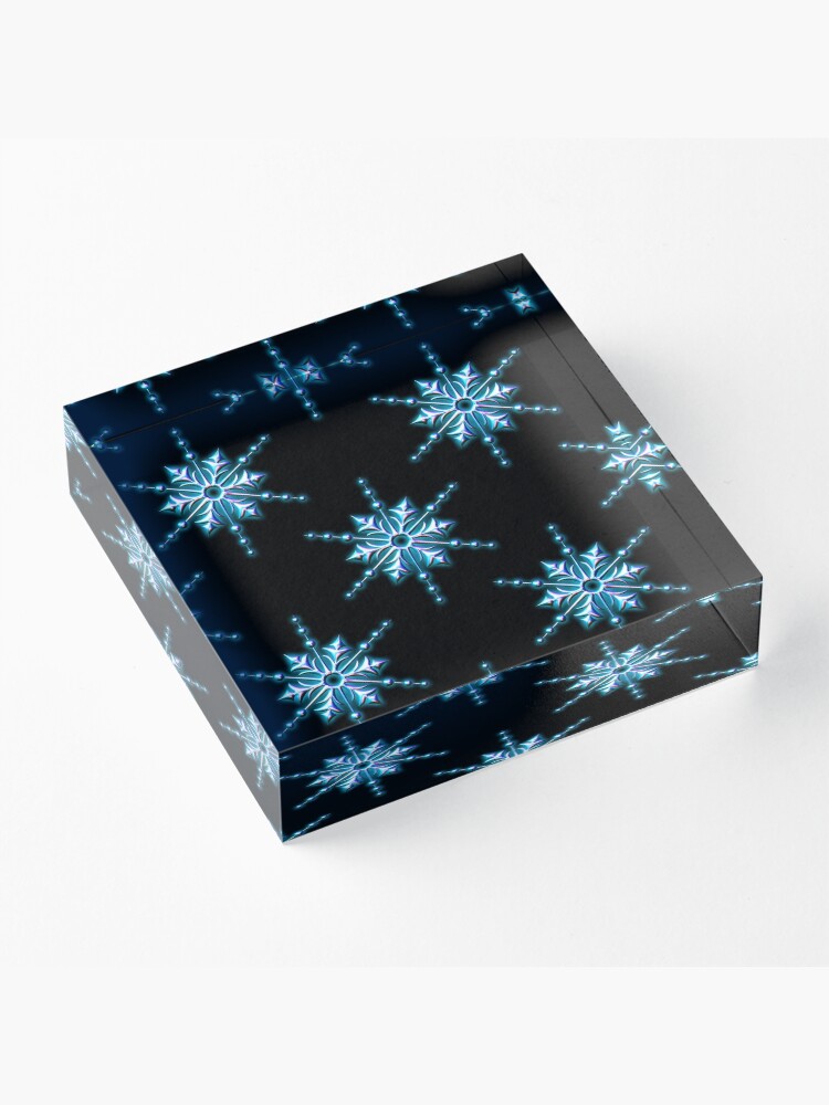 Alternate view of Ice Blue Christmas Star on Black Acrylic Block