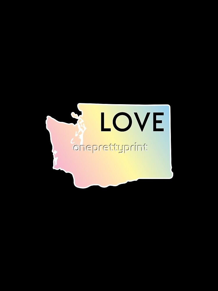 Pastel Rainbow Washington State Love by oneprettyprint