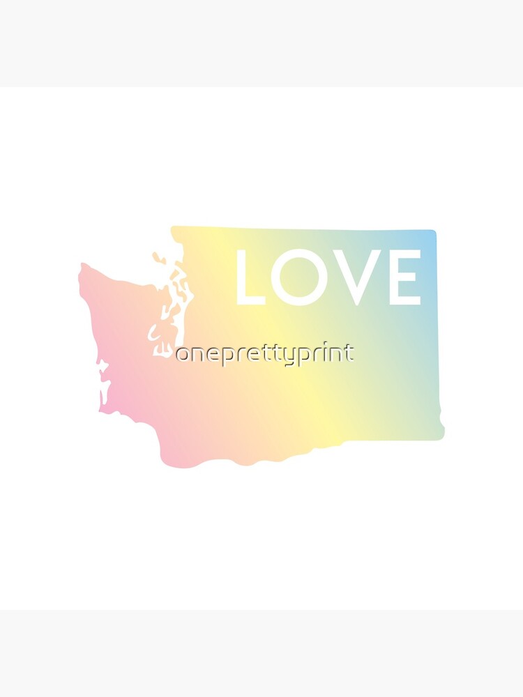 Pastel Rainbow Washington State Love by oneprettyprint