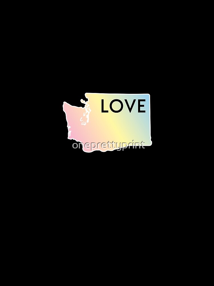Pastel Rainbow Washington State Love by oneprettyprint