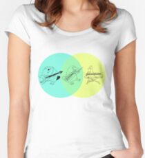 Keytar Platypus Venn Diagram Women's Fitted Scoop T-Shirt
