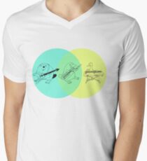 Keytar Platypus Venn Diagram Men's V-Neck T-Shirt