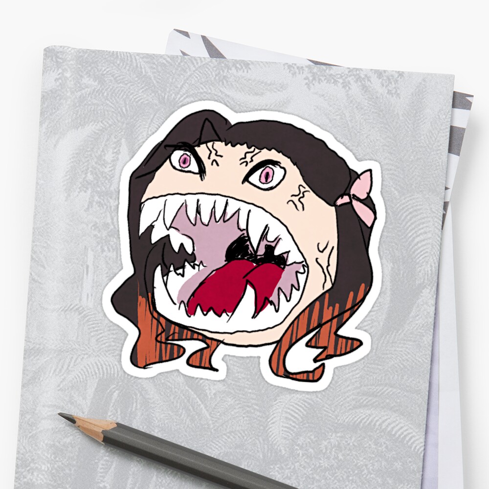 Nezuko Feral Emoji Sticker By Nerdyarty Redbubble | Images and Photos ...