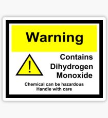 Chemical Warning Sign: Dihydrogen Monoxide Sticker