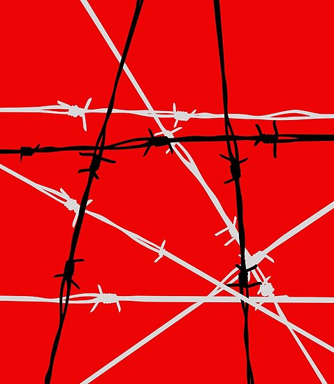 red barbed wire