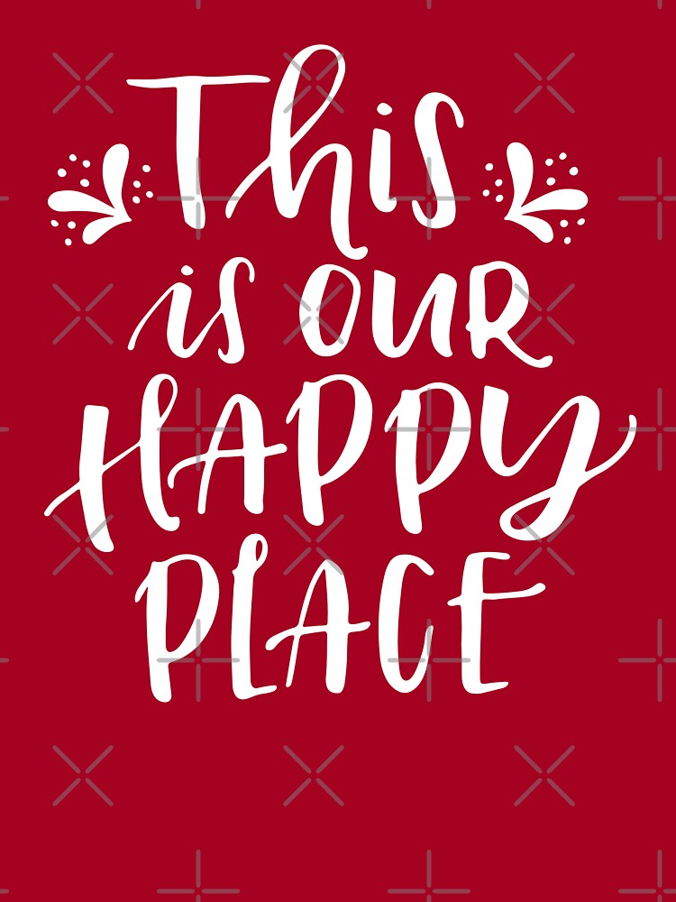 This Is Our Happy Place Fun Quote With Retro Cactus Background