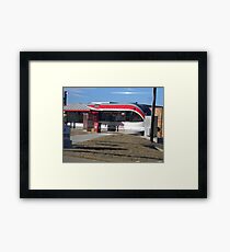 Austin's New Metrorail - Red Blur, Silver Streak Framed Print