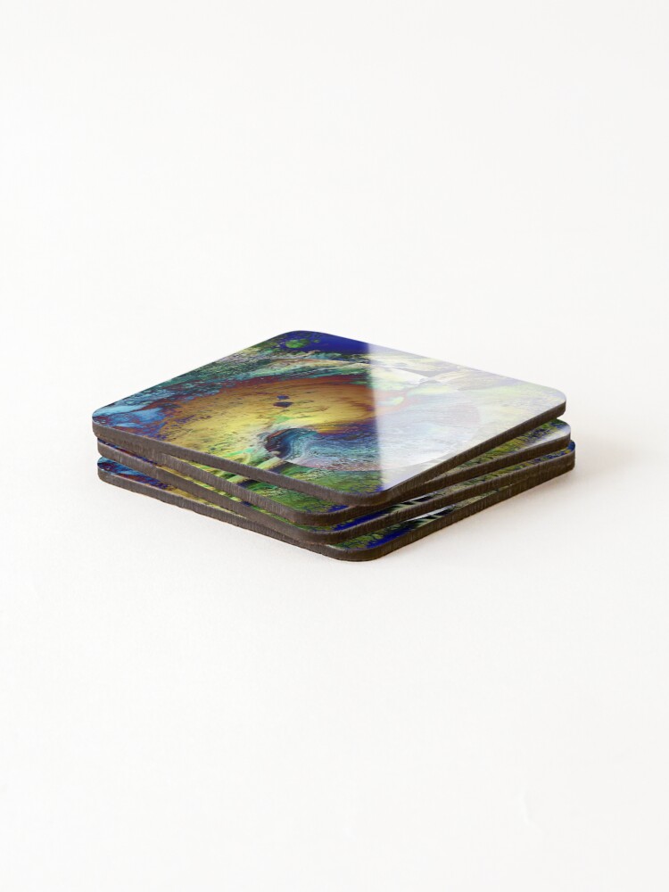 Alternate view of New Year's Eve - fluid acrylic painting, digital art Coasters (Set of 4)
