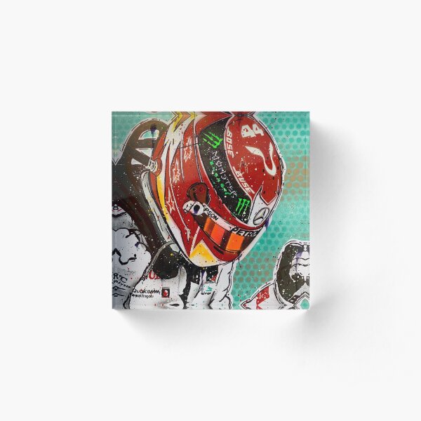 Lewis Hamilton 2019 F1 graffiti painting by DRAutoArt - No.2 Acrylic Block