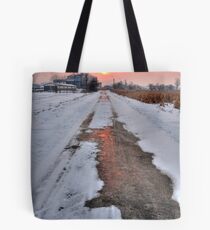 Snowy sunset Tote Bag