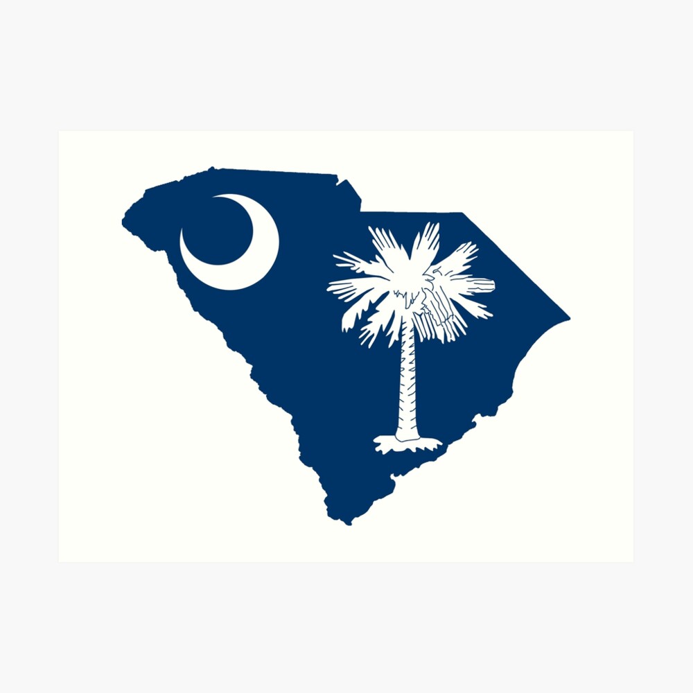 south-carolina-state-flag-logo-art-print-by-ericbracewell-redbubble