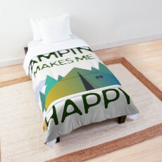 Camping Lovers - Camping Makes Me Happy Design Comforter