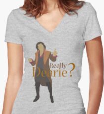 Rumplestiltskin - Really Dearie? Women's Fitted V-Neck T-Shirt