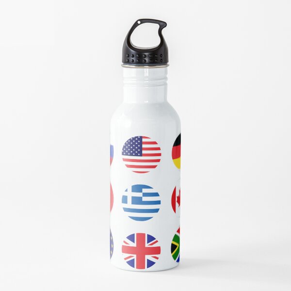 Flag Icons Water Bottle
