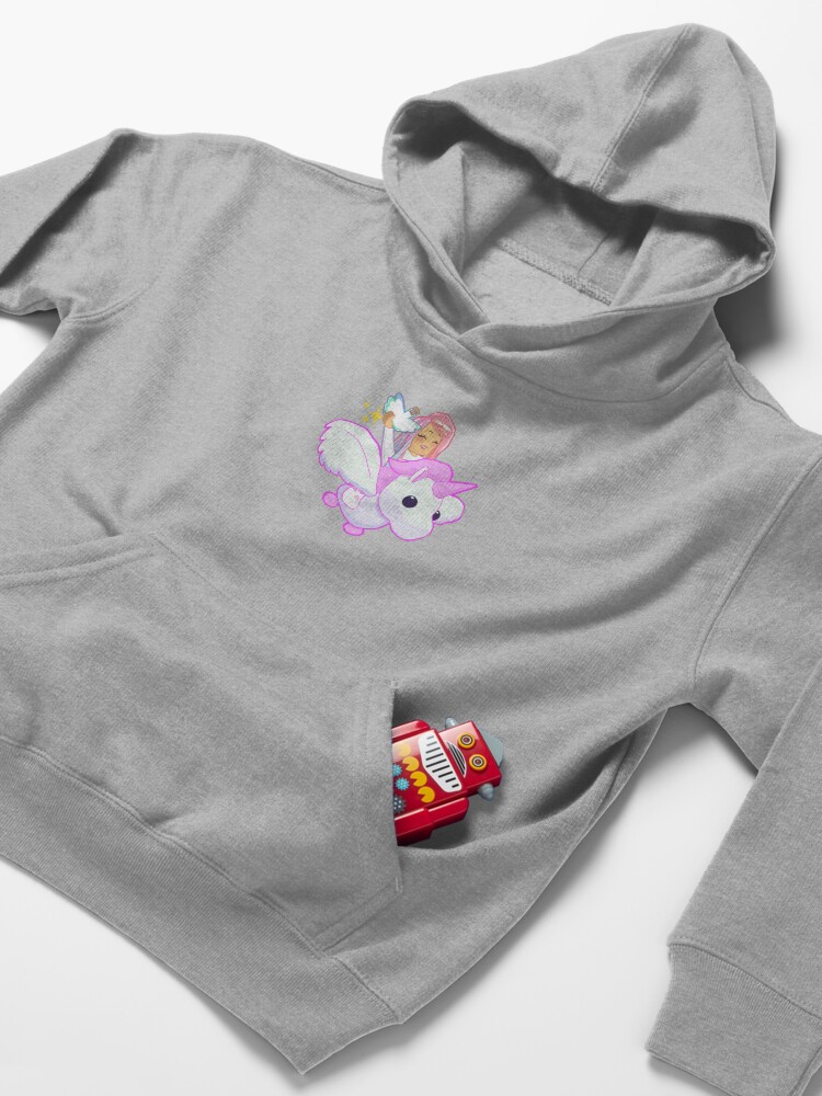 Alternate view of Adopt Me - Pink Flying Unicorn Kids Pullover Hoodie