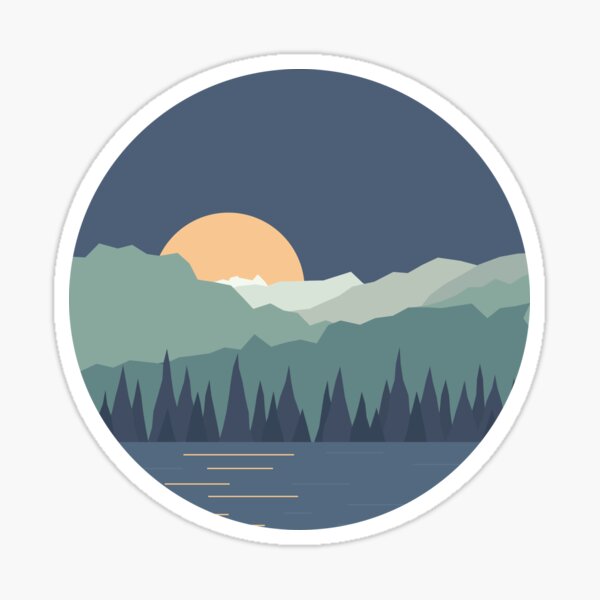 Moonlight at the Lake Sticker