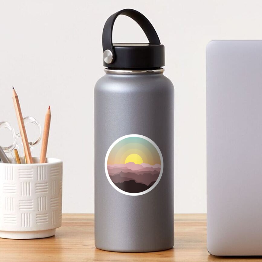 Colourful Mountain Sunset Sticker