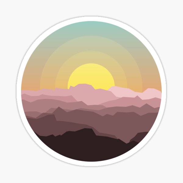 Colourful Mountain Sunset Sticker