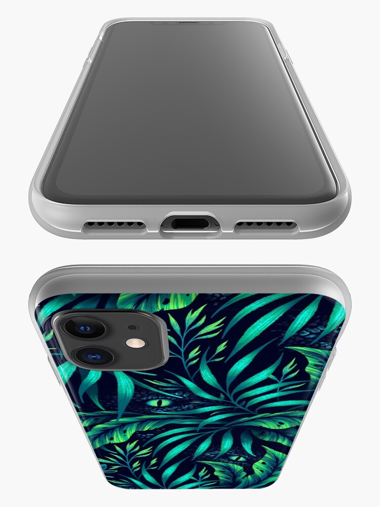 Alternate view of Jurassic Jungle - Emerald Green iPhone Case & Cover
