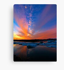 Sunrise at Jokulsarlon, Iceland. Canvas Print