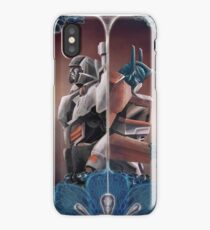 Optimus and Megatron and the Blue Flowers iPhone Case