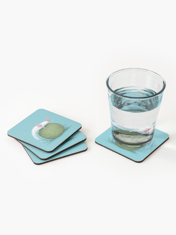 Alternate view of Axolotl on a Mossball Coasters (Set of 4)