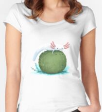 Axolotl on a Mossball Fitted Scoop T-Shirt