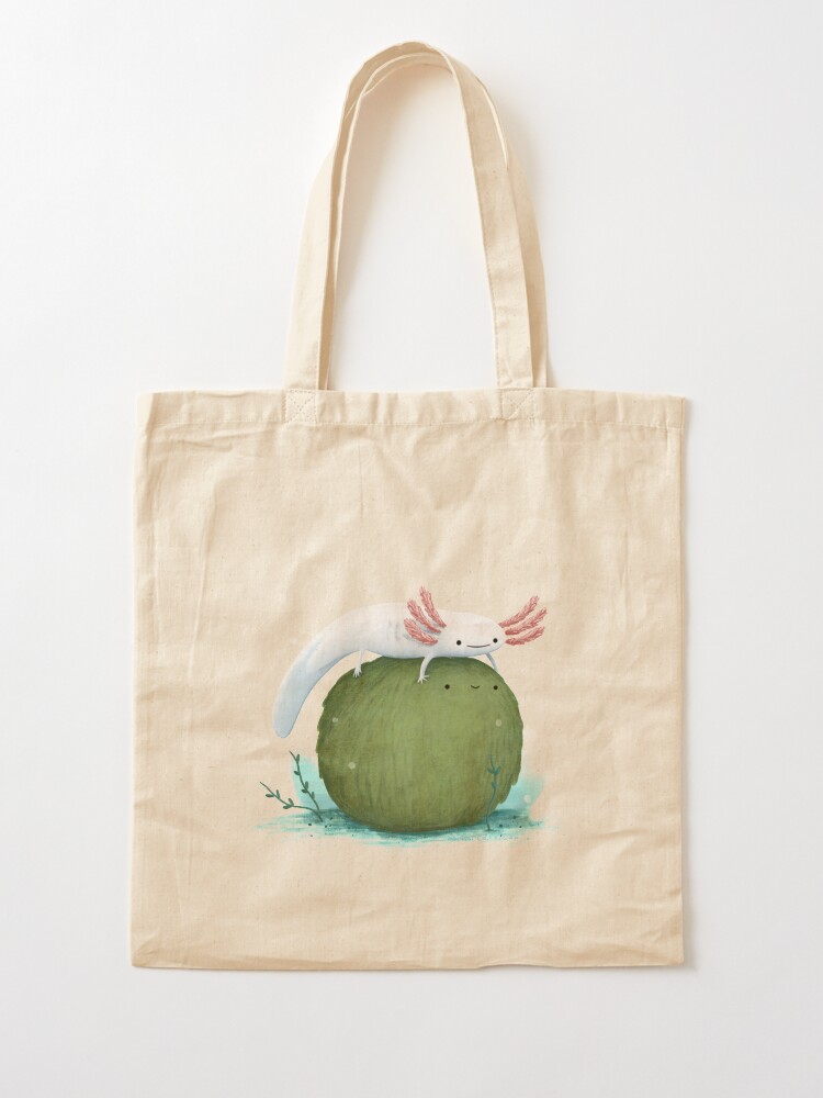 Alternate view of Axolotl on a Mossball Tote Bag
