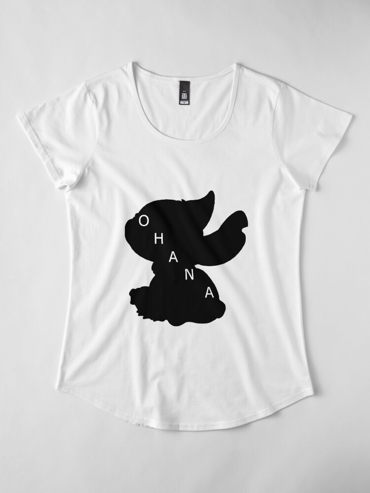 Vista alternativa de Camiseta premium de cuello ancho Stitch ama a Ohana