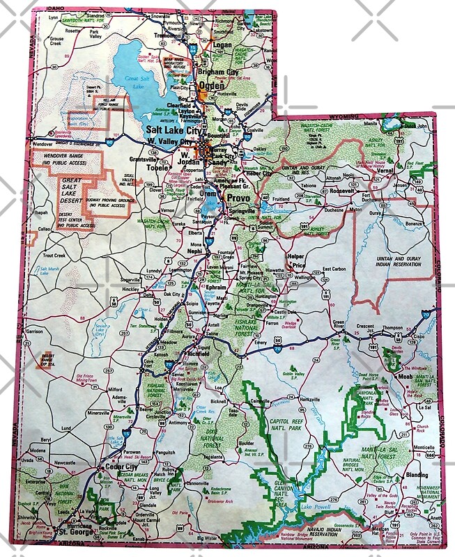 Utah Roadmap By Havocgirl Redbubble