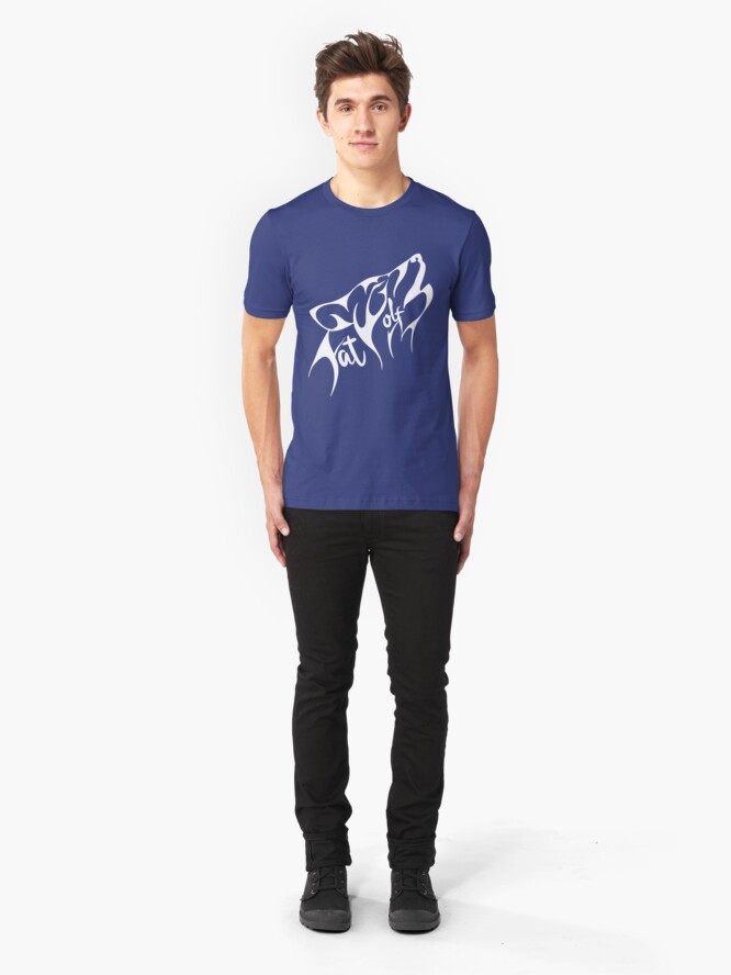 Alternate view of Fat Wolf - Stylised White Slim Fit T-Shirt