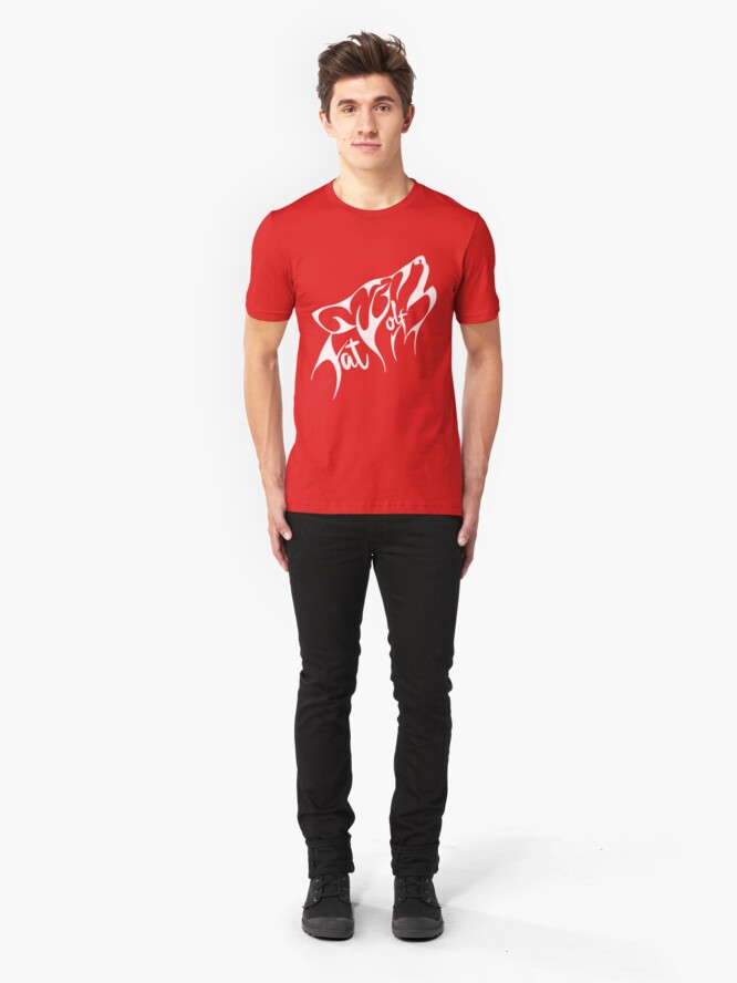 Alternate view of Fat Wolf - Stylised White Slim Fit T-Shirt