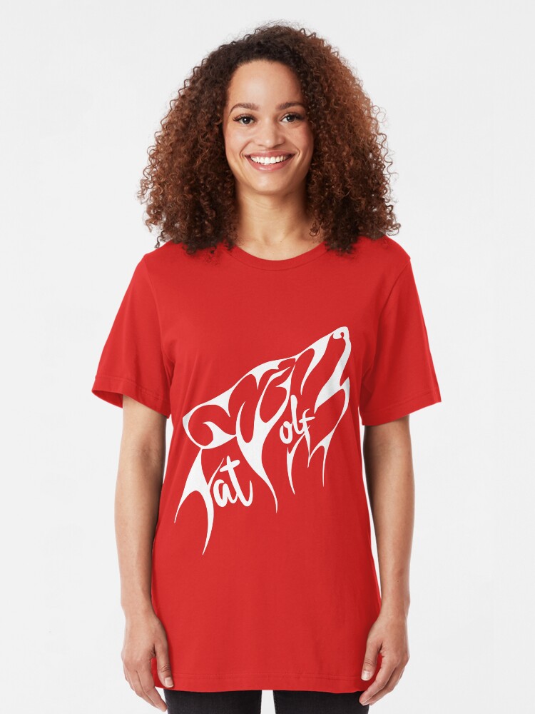 Alternate view of Fat Wolf - Stylised White Slim Fit T-Shirt