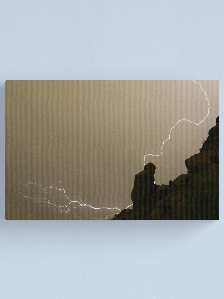 Alternate view of The Praying Monk Lightning Strike Sepia Print Canvas Print