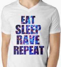 Eat Sleep Rave Repeat Men's V-Neck T-Shirt
