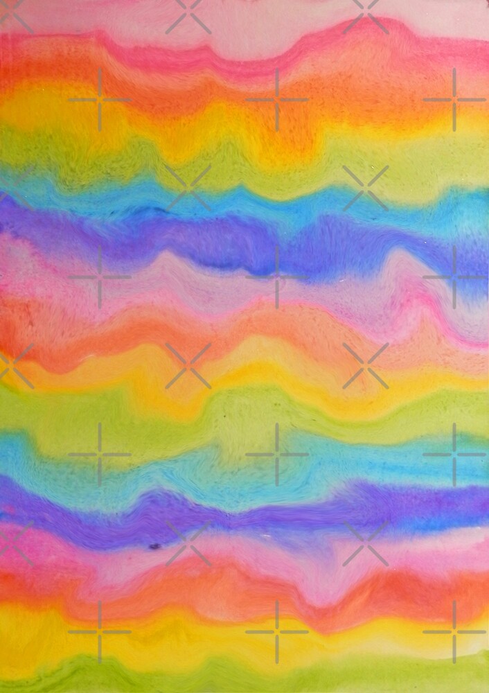 rainbow abstract art or rainbow melt / rainbow paint splurge by MagentaRose