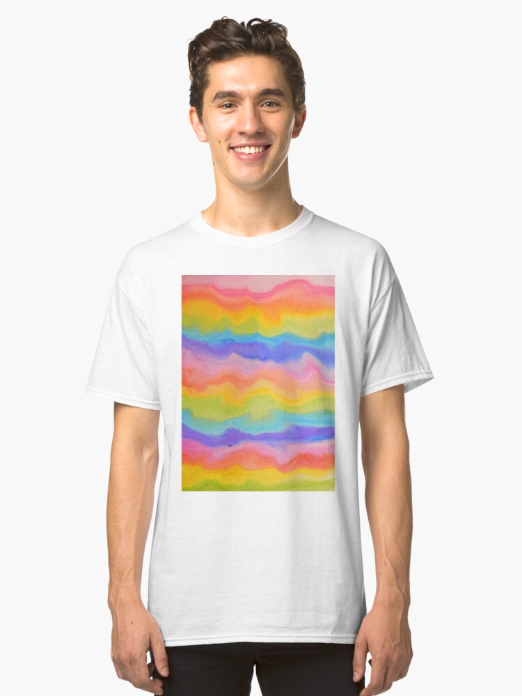 Alternate view of rainbow abstract, melt / rainbow paint splurge Classic T-Shirt