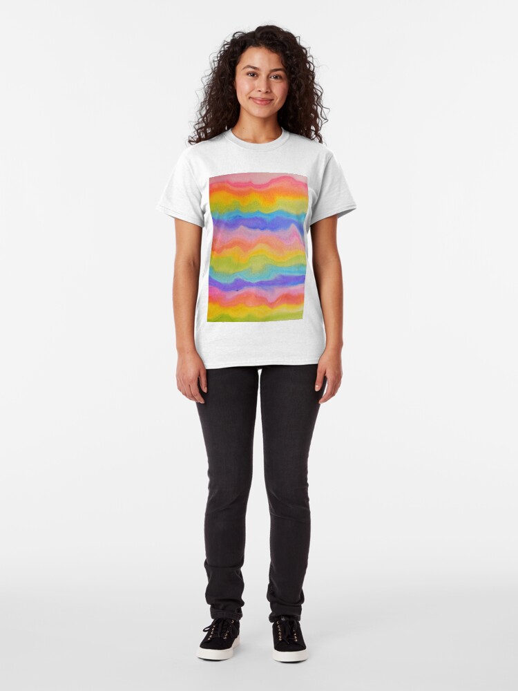 Alternate view of rainbow abstract, melt / rainbow paint splurge Classic T-Shirt