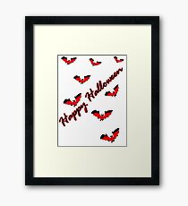 Happy Halloween tt bats horror vector art Framed Print