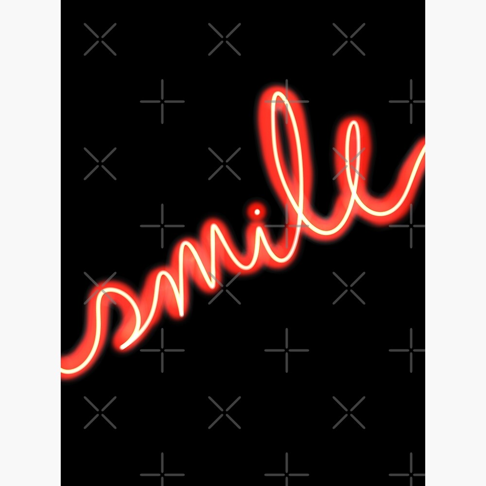 Smile Red Neon Sign — Poster