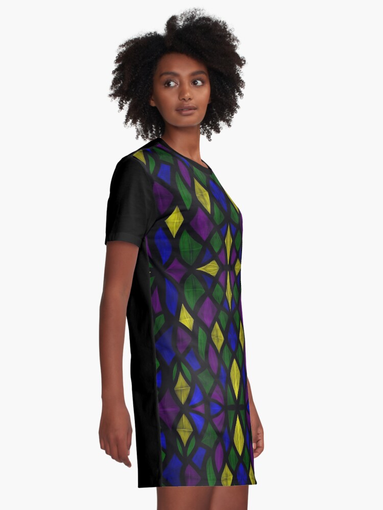 Alternate view of Stained Glass Scales Graphic T-Shirt Dress
