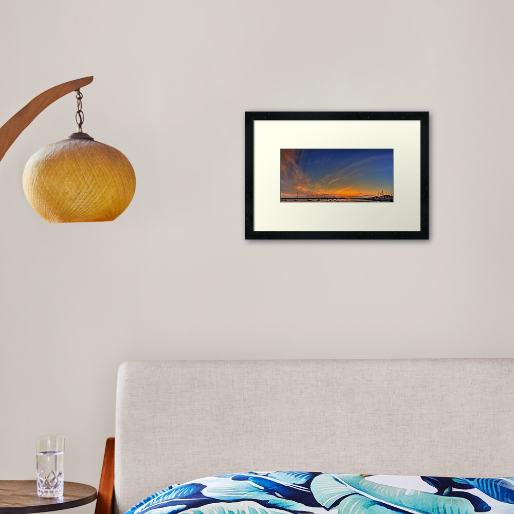 Sunset River Thames Grays Framed Art Print