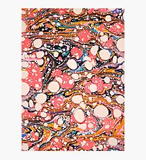Psychedelic Retro Marbled Paper Pepe Psyche Photographic Print