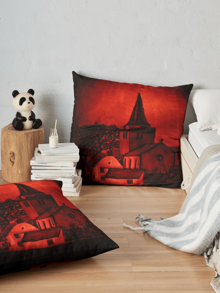 Alternate view of Dreel Halls, Anstruther (Carved onto a Pumpkin) Floor Pillow