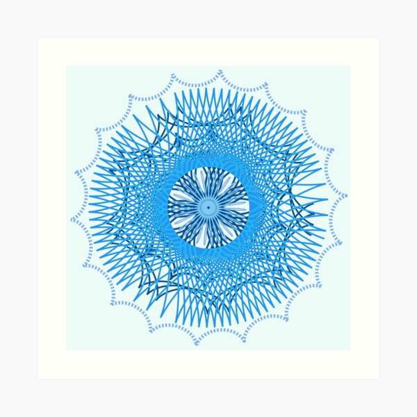 Blue Spirograph Art Print