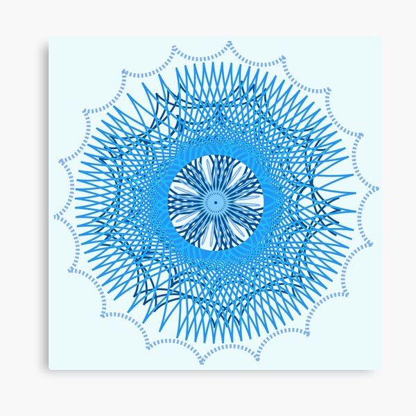Blue Spirograph Canvas Print
