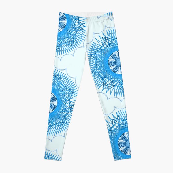 Blue Spirograph Leggings