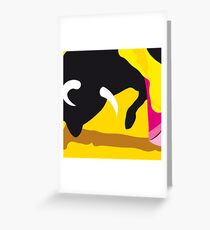 Bull and bullfighter. Corrida. Greeting Card